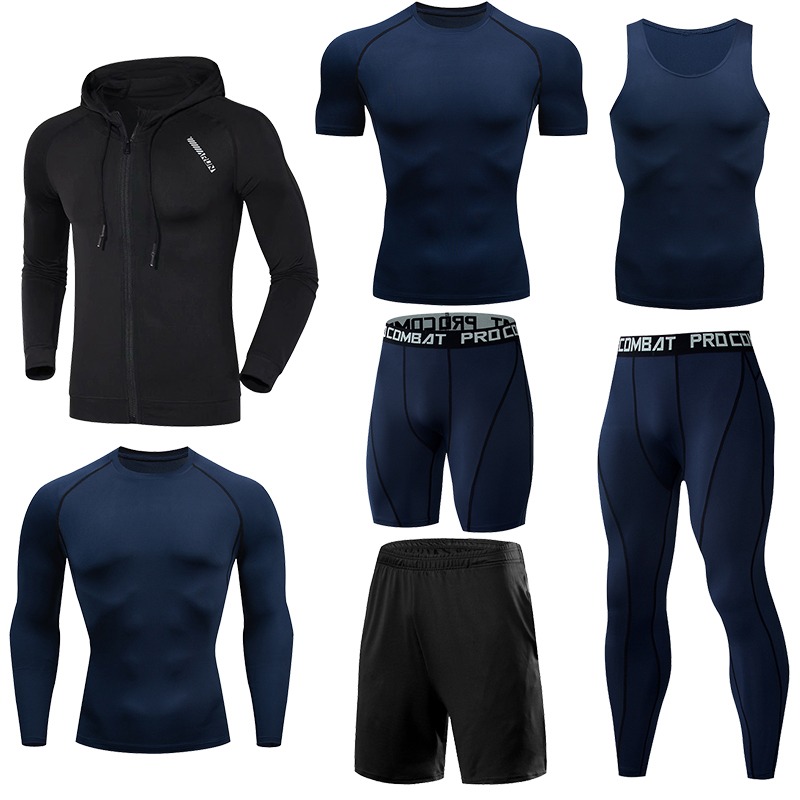 Men Running Jogging Training Clothes Sets Football Basketball Cycling Fitness Sport Wear Kits Teenager Compression Sportswear 