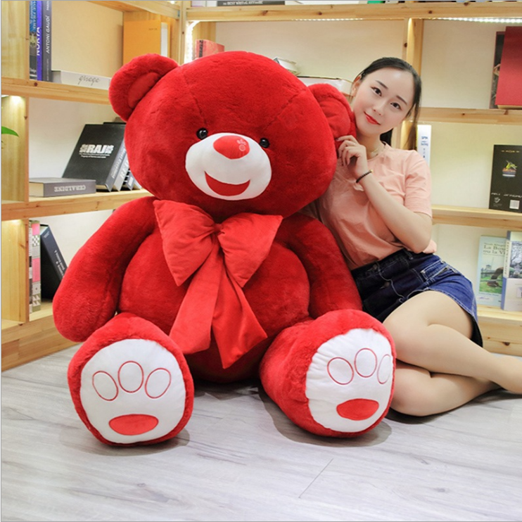 Wholesale Big Teddy Bear Toys White And Red Giant Teddy Bear Soft Plush Toy 