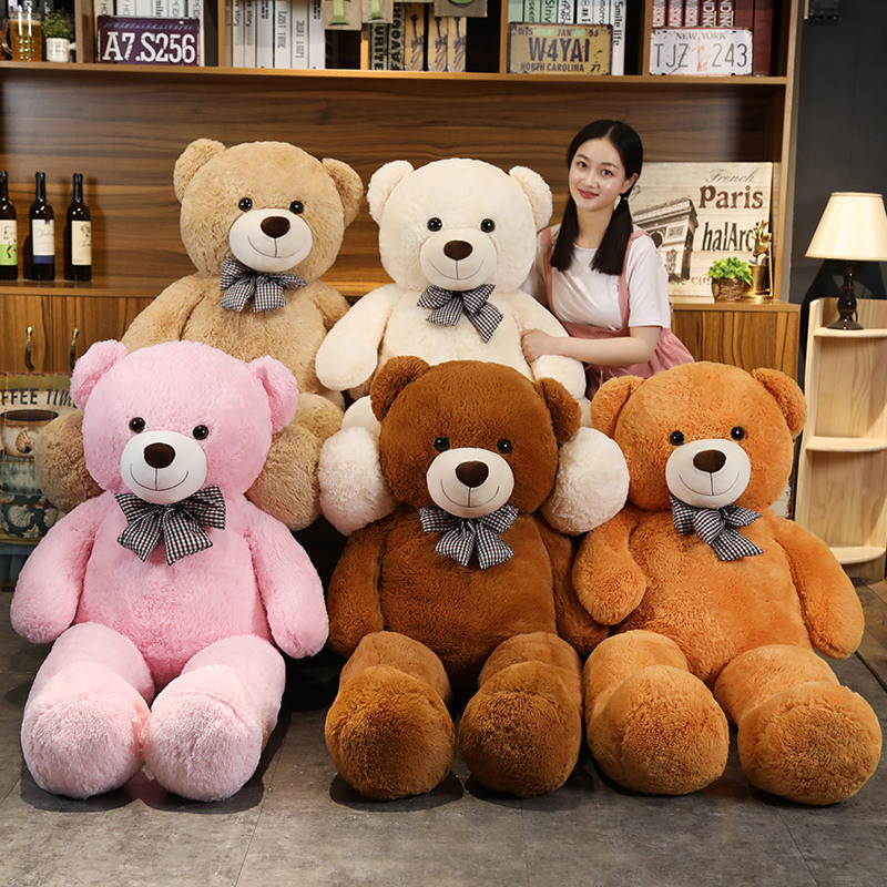 Custom 80/100/120/140cm Giant Teddy Bear Big Animal Soft Toy With Footprints Big Plushie Teddy Bear For Birthday Gift 