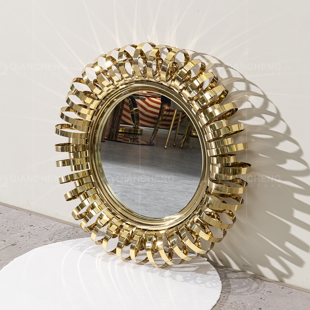 Furniture Suppliers From China Glass Mirror For Home Wall Hanging Mirror Gold Stainless Steel Mirror Wall Home Decor Modern 