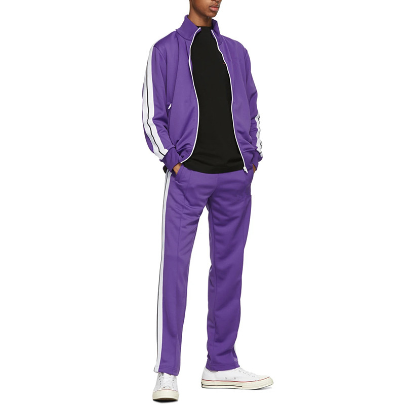 Custom Logo Sweatsuit Sets Casual Sportswear Men Striped Running Wear Training Jogging Wear 