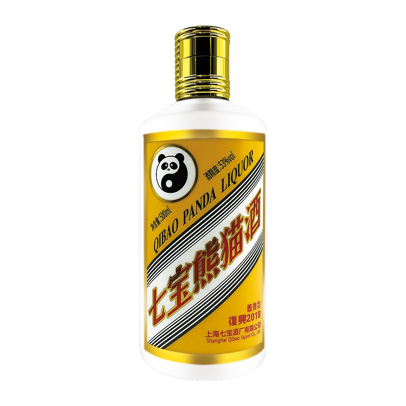 Made In China Shanghai Qibao Panda Brand 53%vol Sauce Flavor Bottle Liquor 