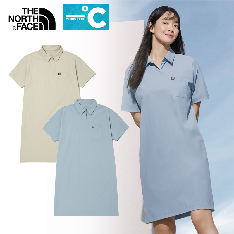 【The North Face】 Korea loose fit shirt-type dress W'S MINUS TECH ONEPIECE NT7ZN30