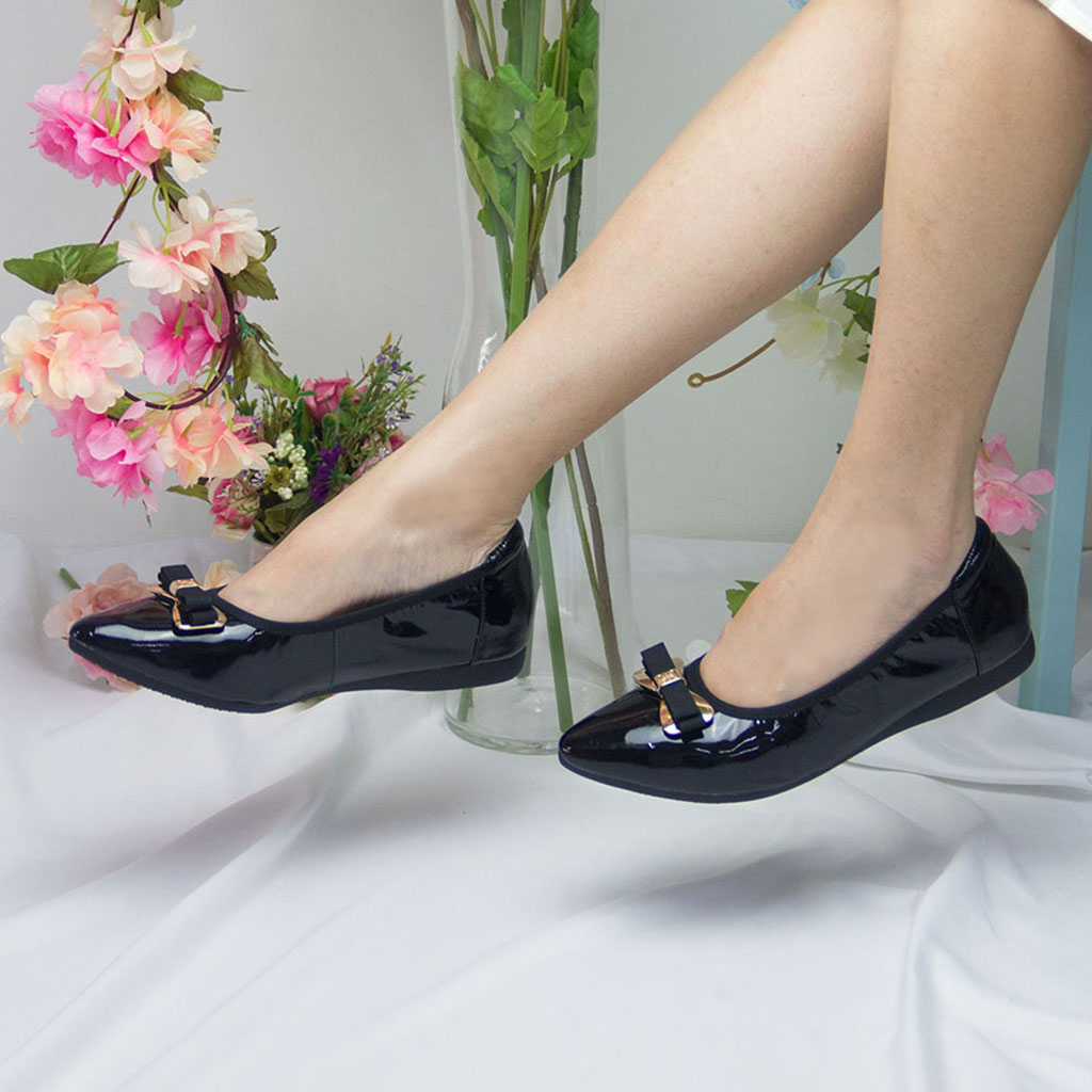Emelyn (7 Colors) Real Leather Women Flats Shoes - Charlotte Patent Ribbon & Bow Series