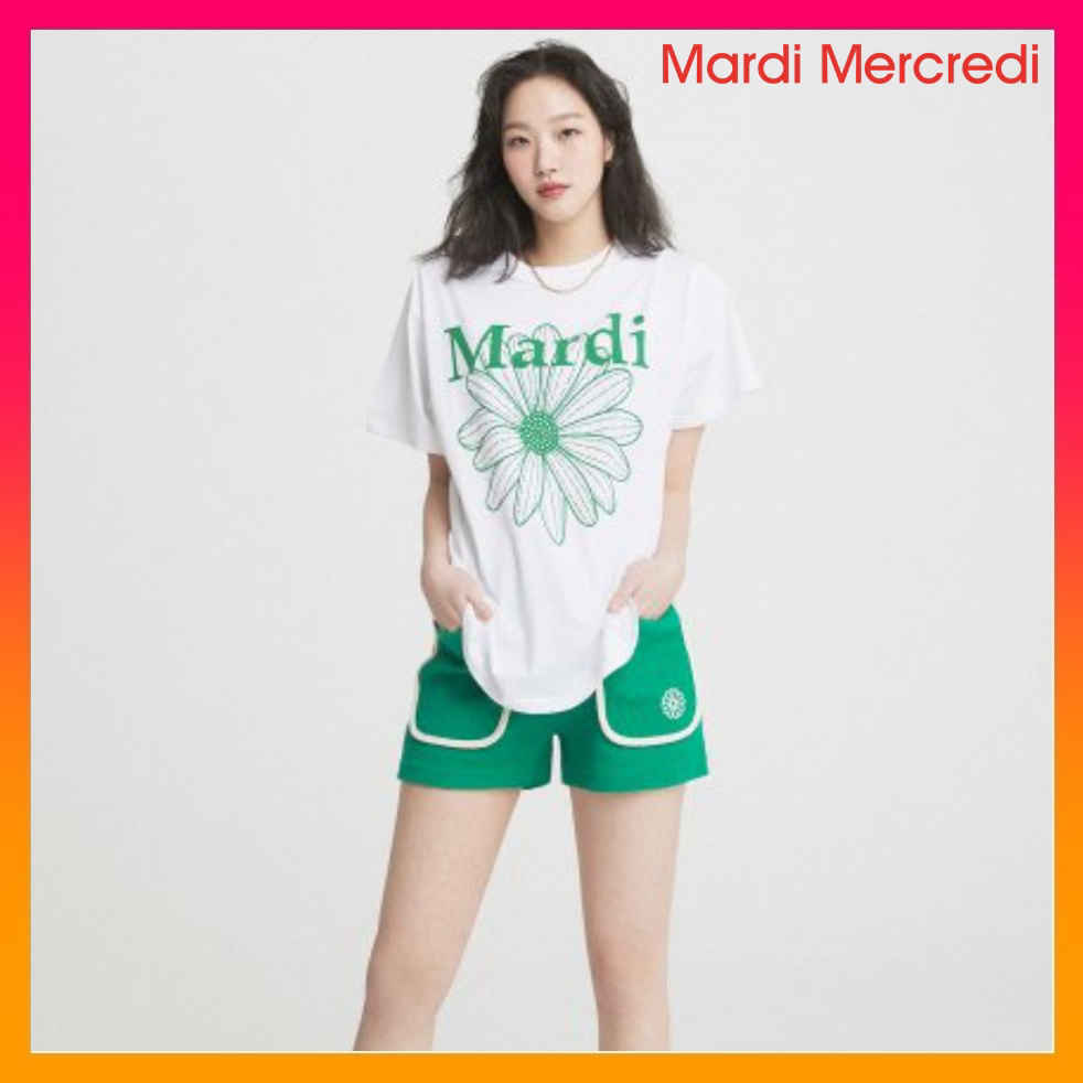 [Kim Go-eun's PICK] MARDI MERCREDI WAFFLE SHORTS GREEN WHITE (2022 NEW)