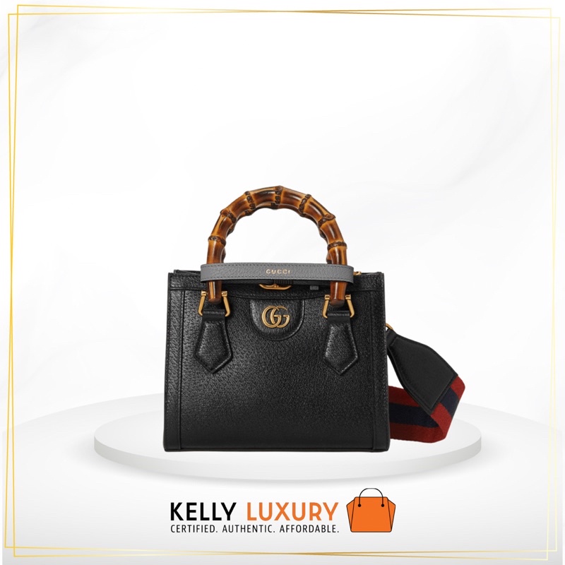 Gucci Diana Mini Tote Bag in black leather [Evoucher]